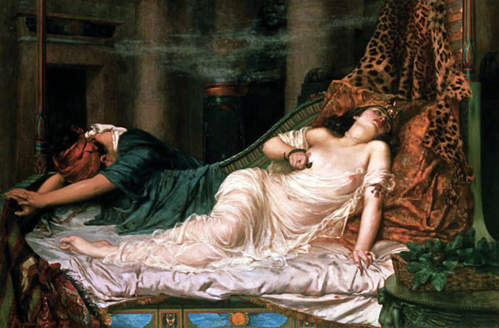 Умирающая Клеопатра с коброй у груди