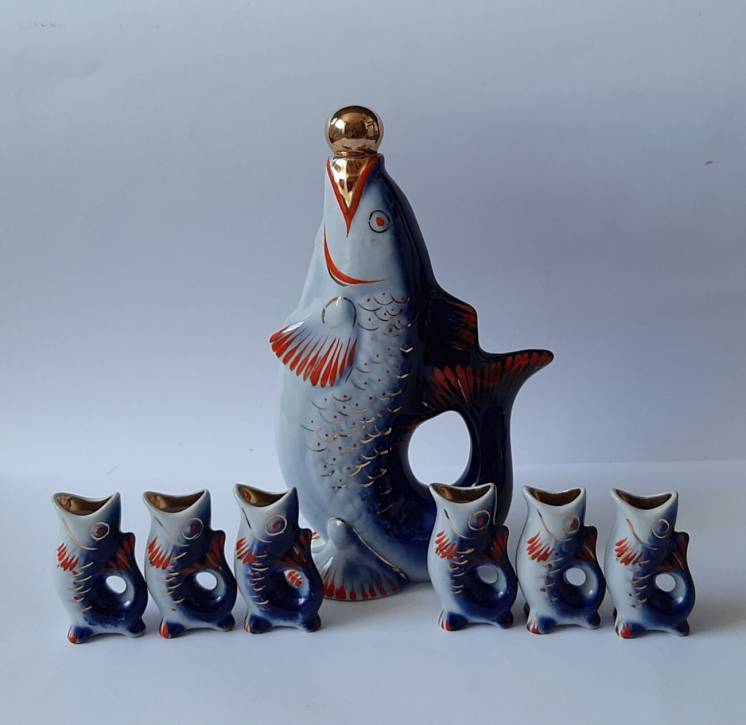 История керамического набора «Рыбки», который в СССР был почти в каждом доме
