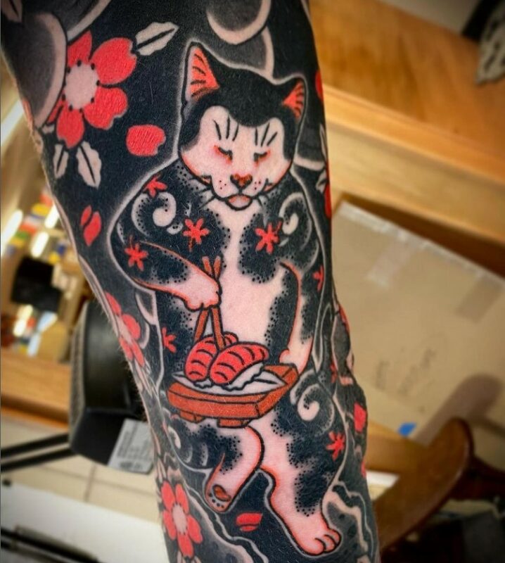 Bigpicture ru великолепные тату в виде татуированных кошек от японского художника