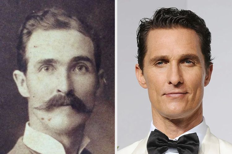 Мэтью МакКонахи и его двойник из прошлого на старинной фотографии