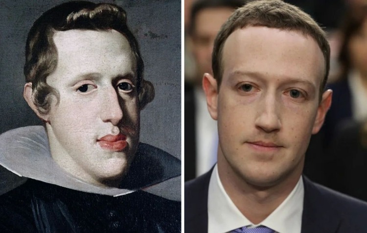 Король Испании Филипп IV и Марк Цукерберг похожие лица