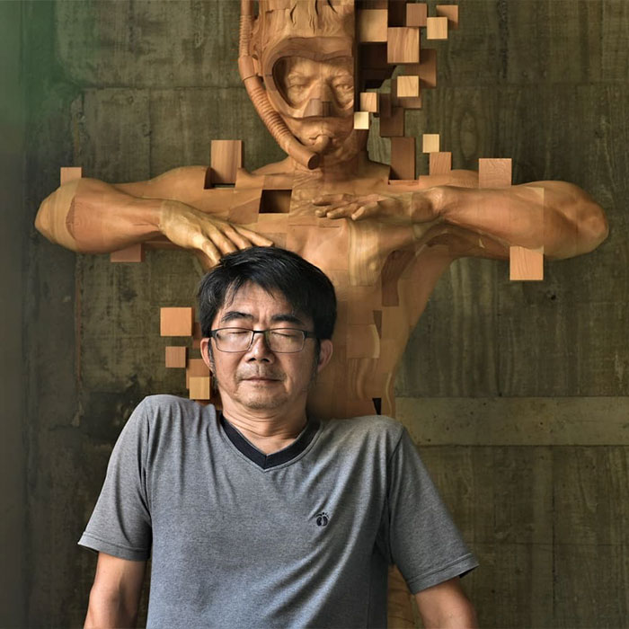 Bigpicture ru pixelated wood sculptures hsu tung han 5