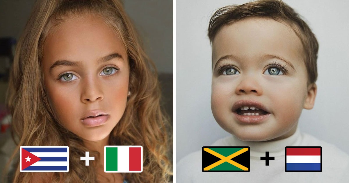 Ребенок смешанной расы с необычной внешностью