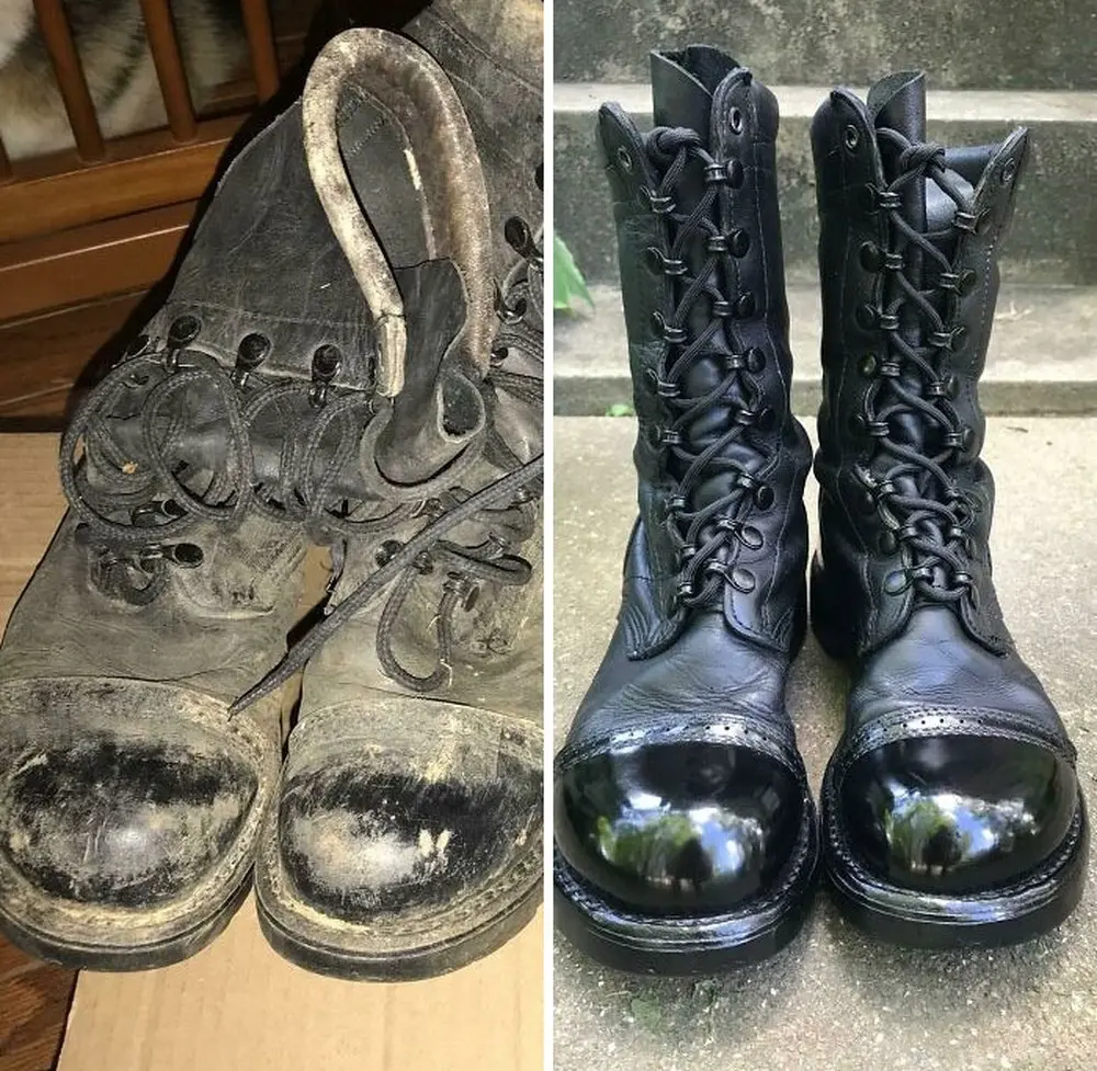 Ботинки corcoran до и после того, как я их отремонтировал