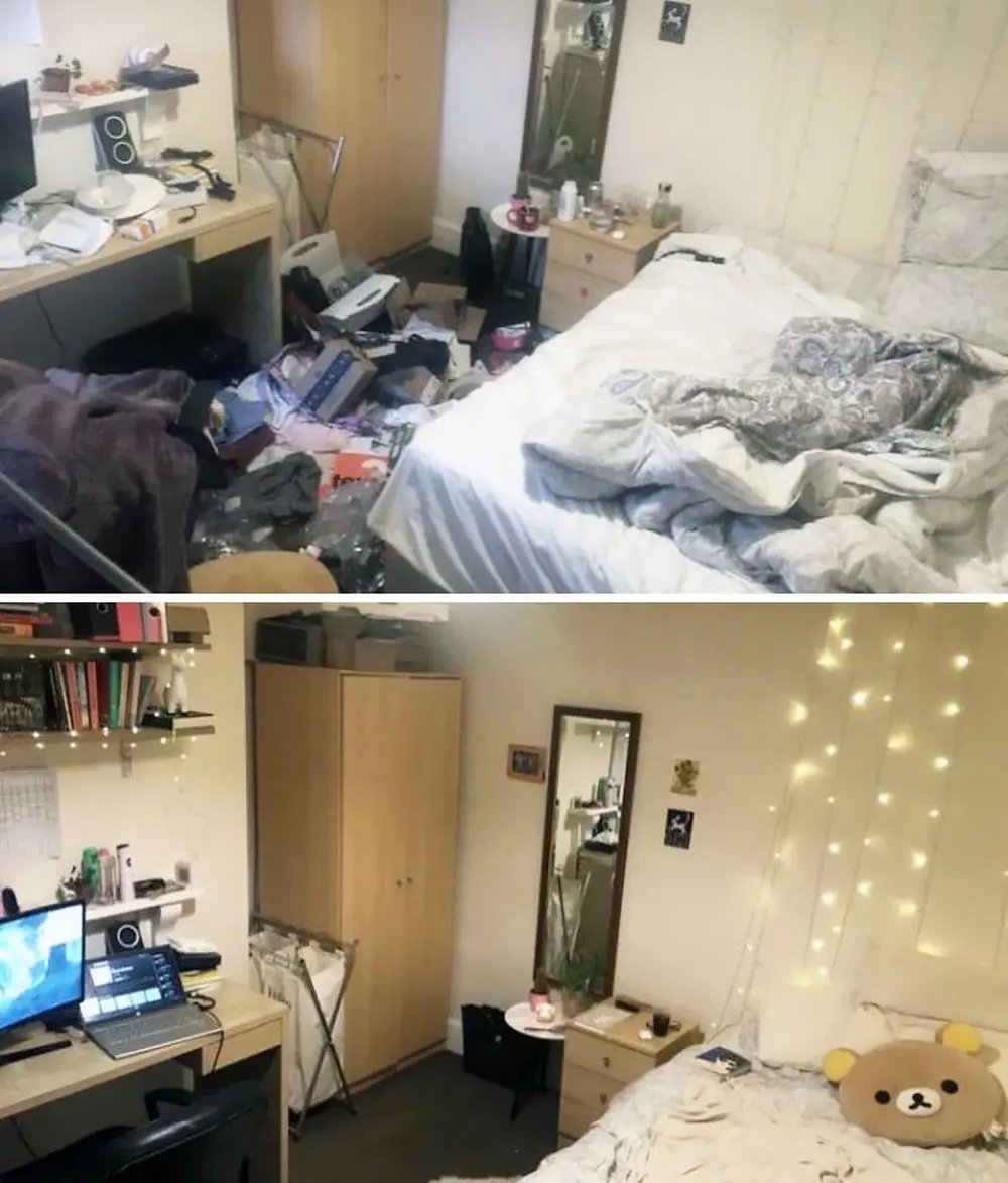 До и после уборки моей комнаты