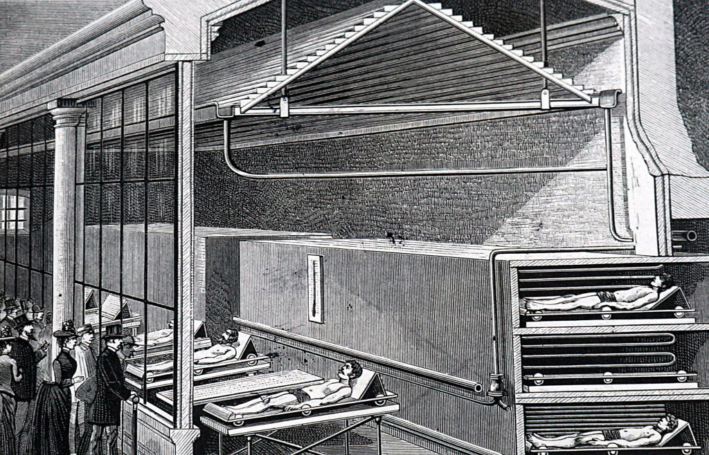 Corpses at the paris morgue.