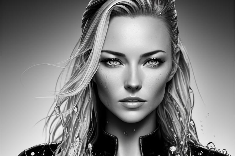 Bigpicture ru a black and white photo of a woman with wet hair, by sigrid hjertén, kristanna loken, perfect face symmetry, performance, face on head shot