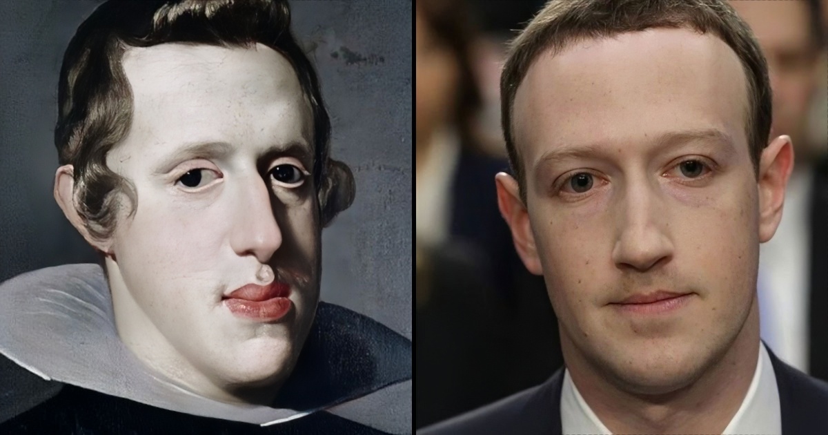 Король Испании Филипп IV и Марк Цукерберг сравнение портретов