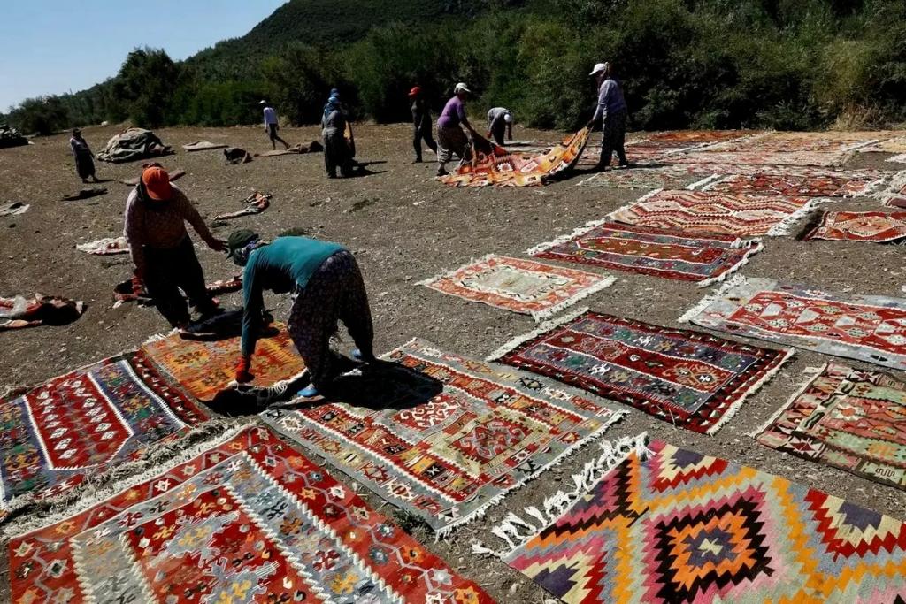 Bigpicture.ru Зачем турки раскладывают на полях тысячи ковров