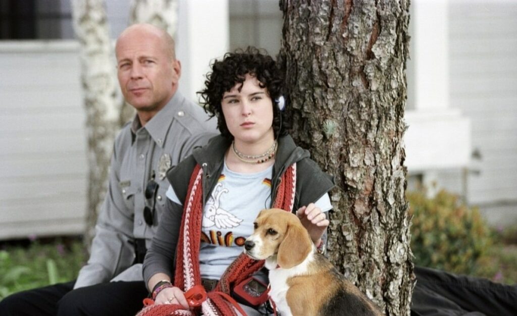 Брюс Уиллис с дочкой Румер Уиллис на съемках