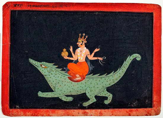 Bigpicture.ru Изображение индуистского бога Варуны верхом на крокодиле