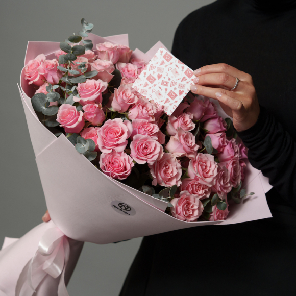 Bigpicture ru набор размер l с букетом из 15 кустовых роз