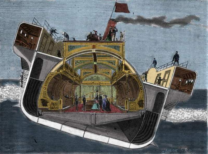 Bigpicture.ru unknown artist cross section of a boat designed against seasickness by henry bessemer (1813 189 (meisterdrucke 1024366)
