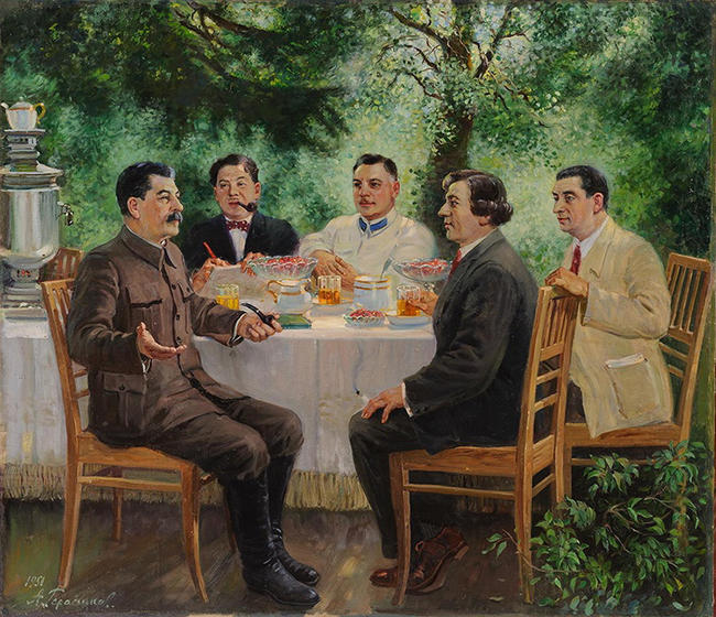 Bigpicture.ru картина Герасимова Сталина за столом чаепитие