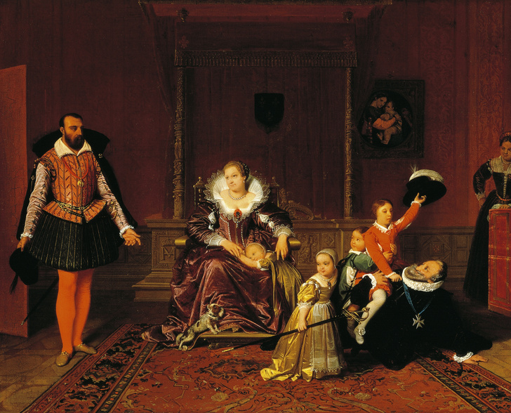 Henry iv surprised by the spanish ambassador while playing with his children, by jean auguste dominique ingres (1780 1867). (photo by deagostini/getty images)
