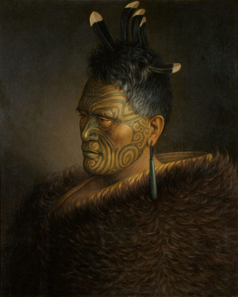 Bigpicture.ru Рисунок - татуированный представитель народа маори