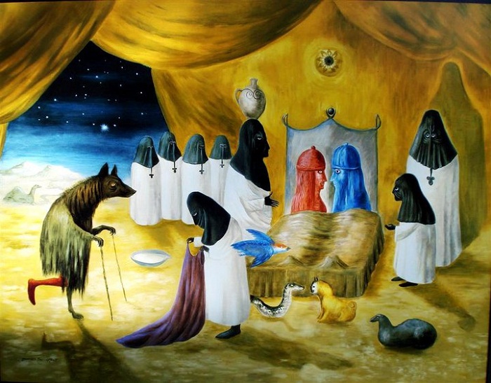 Леонора Каррингтон (Leonora Carrington): картина 'Любовники. 1987'