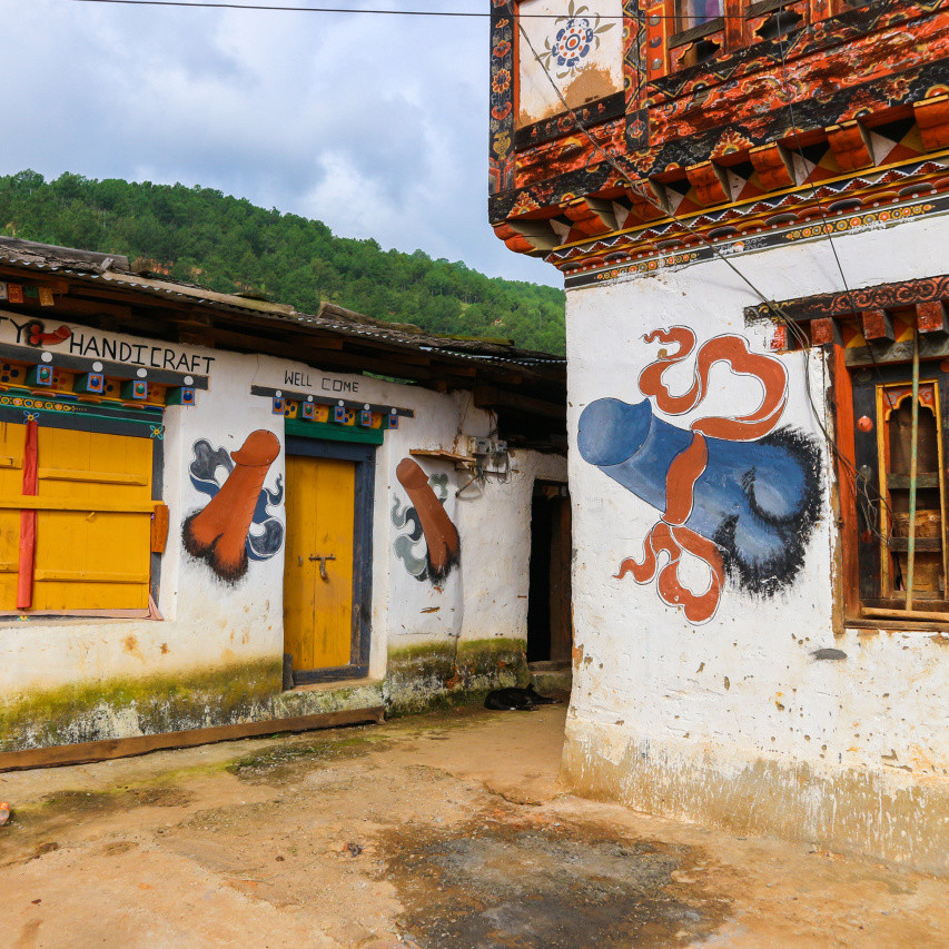 Phallus souvenir shop in bhutan.