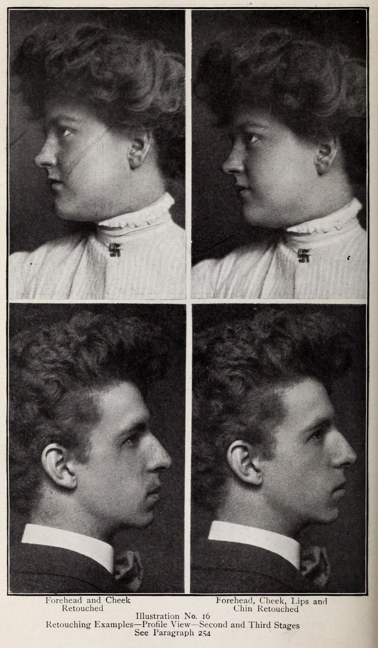 Иллюстрация ретуши фотографии кистью и карандашом