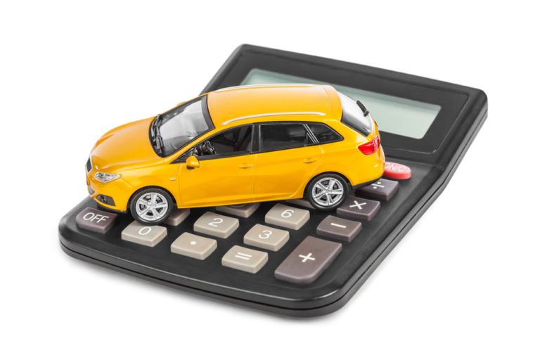 Calculator and toy car