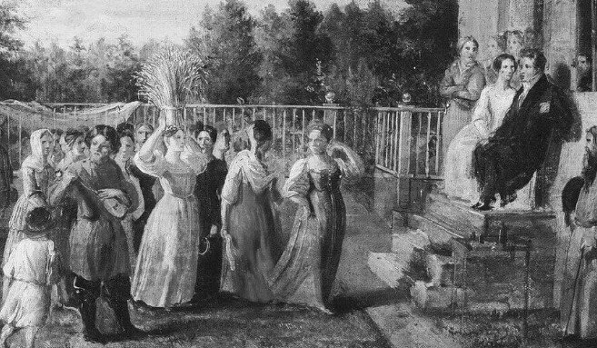 Сельская сцена после жатвы, картина Заболоцкого