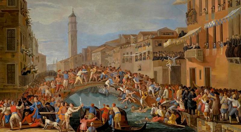 Кулачные бои на венецианских мостах a view of the ponte dei pugni johann richter