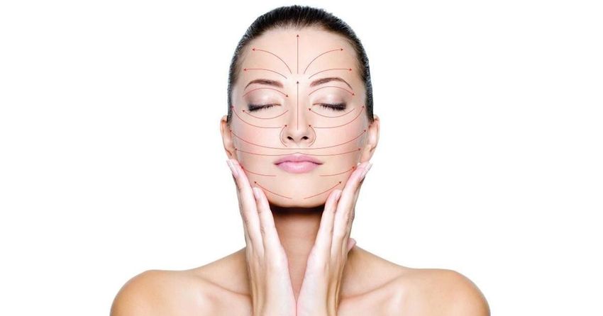 Схема лица с массажными линиями