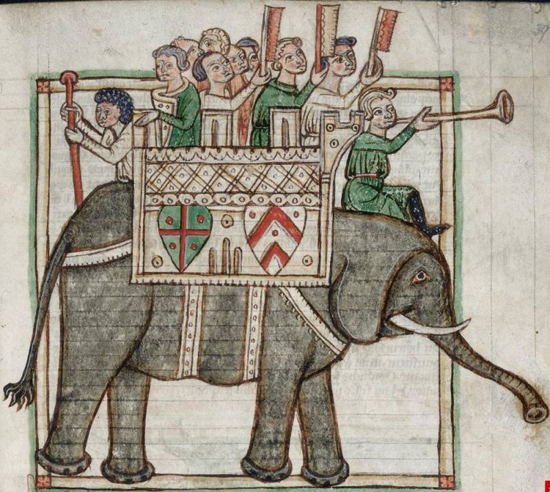 Попытка художника XIII века изобразить слона более реалистично