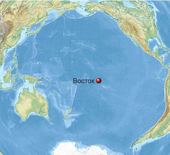 Расположение острова Восток на карте — центр Тихого океана, архипелаг Лайн, Кирибати