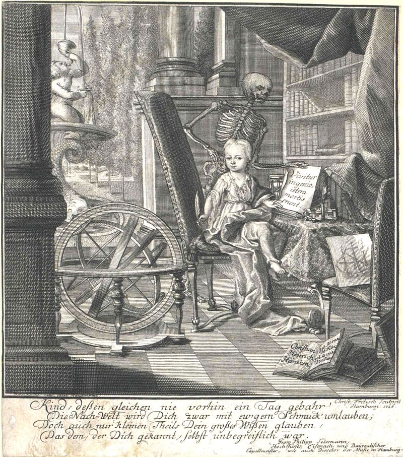 Аллегорический портрет Кристиана Хейнекена работы Кристиана Фрича, 1726 год