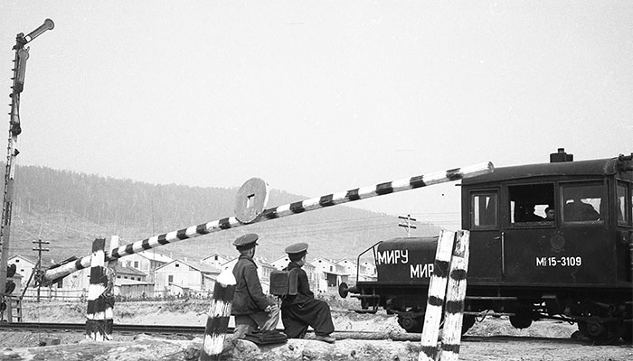 Строительство участка Тайшет-Лена Байкало-Амурской магистрали в 1955 году