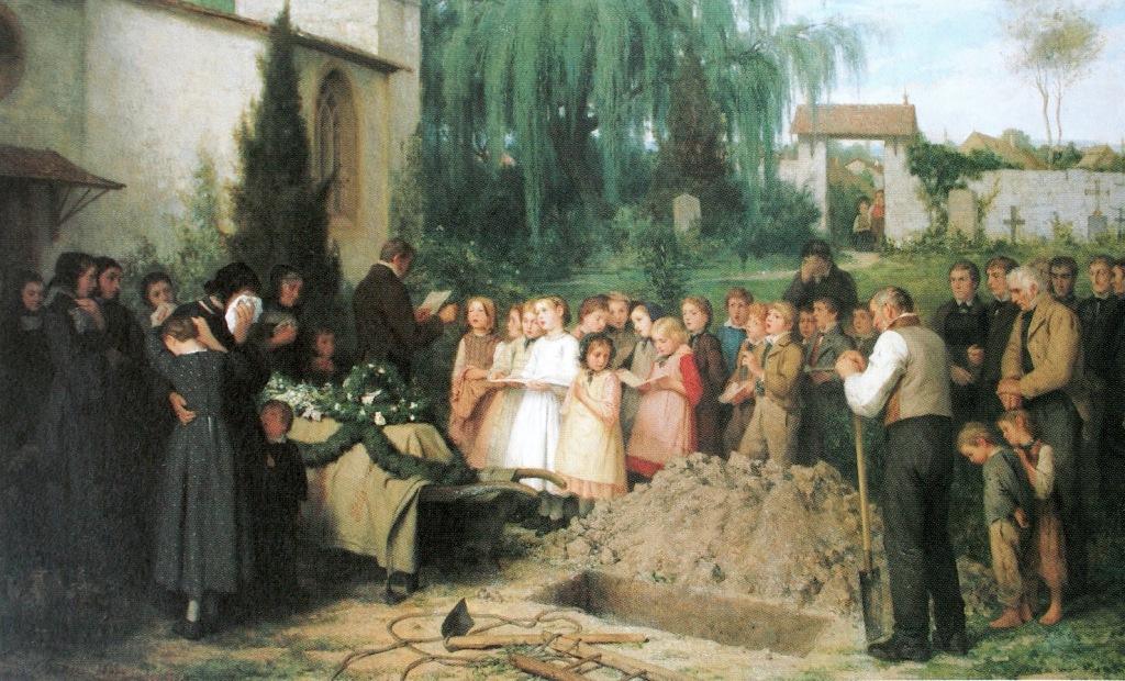 Картина Анкера с изображением детских похорон 1863 года