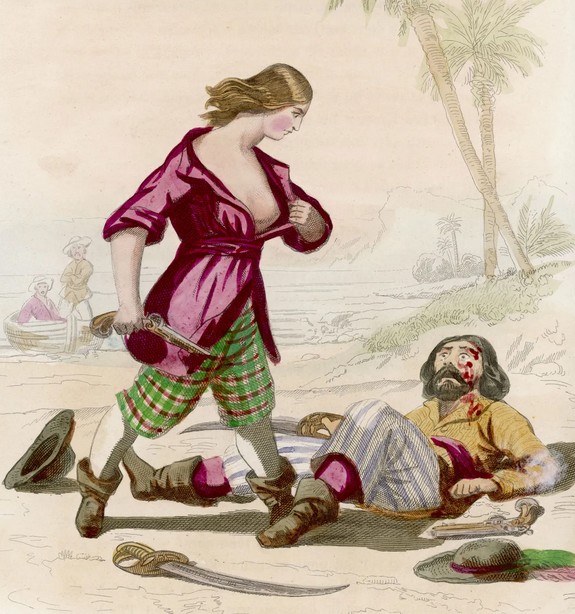 Портрет женщины-пиратки Мэри Рид в мужском платье