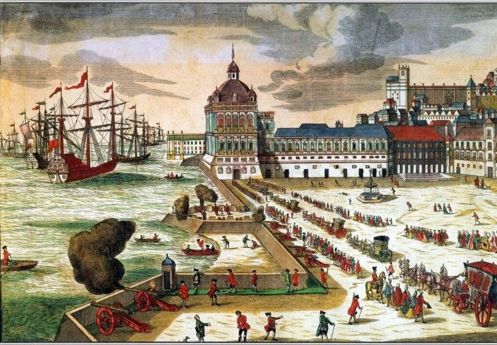 Набережная Лиссабона в 18 веке до катастрофы