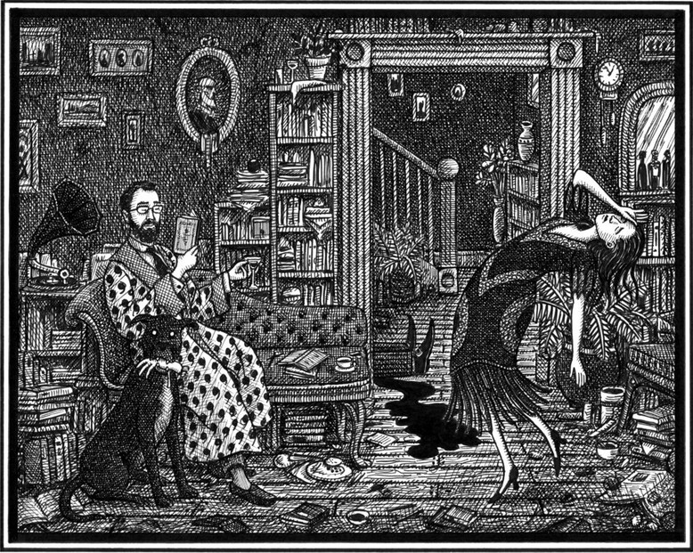Детализированная иллюстрация Landis Blair с мрачной тематикой