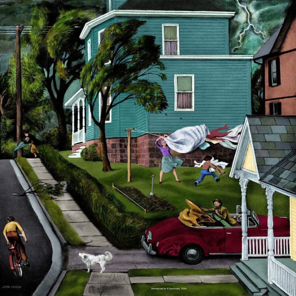 Летний отдых на море в иллюстрации John Falter