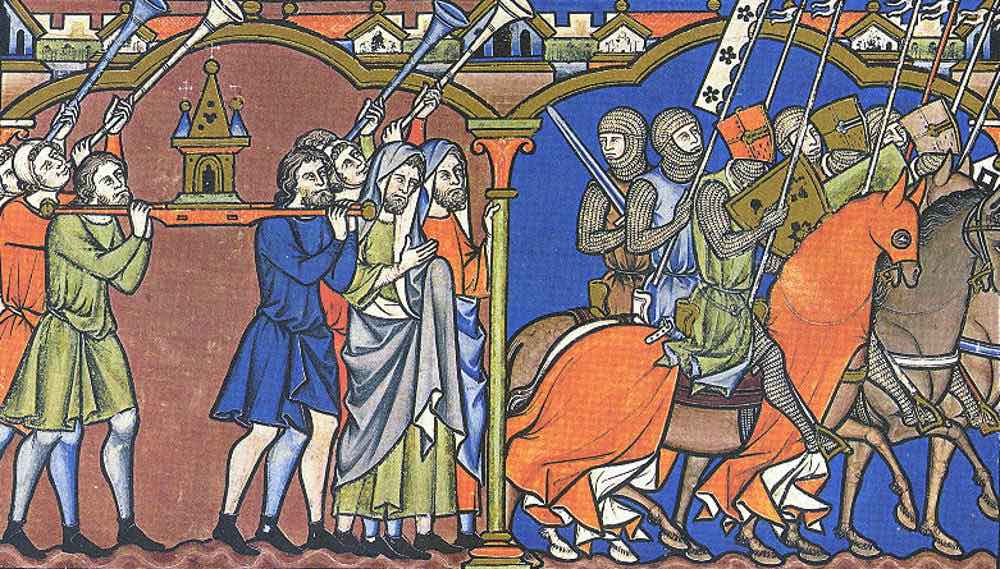 Крестоносцы несут реликвии во время Крестовых походов