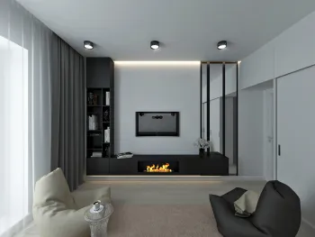 Gostinaya sovremennom stile minimalistichnaya kvartira podmoskove g vidnoe foto 6
