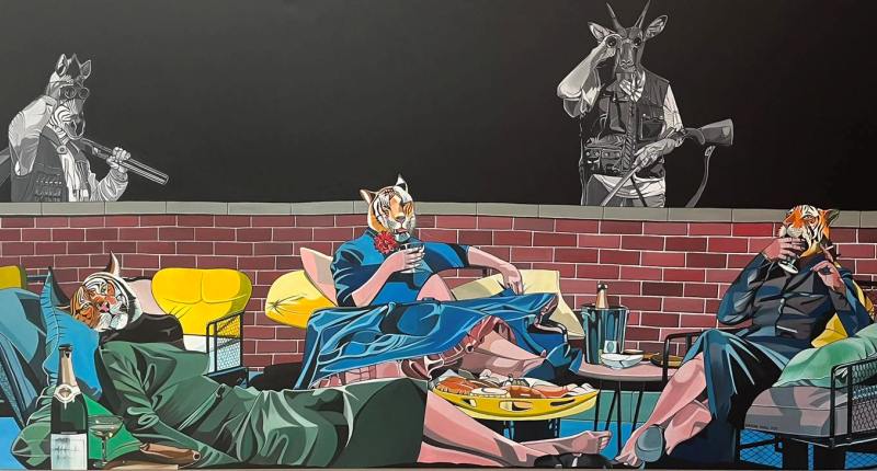 Дебора Сенгль австрийская художница живопись люди с головами животных