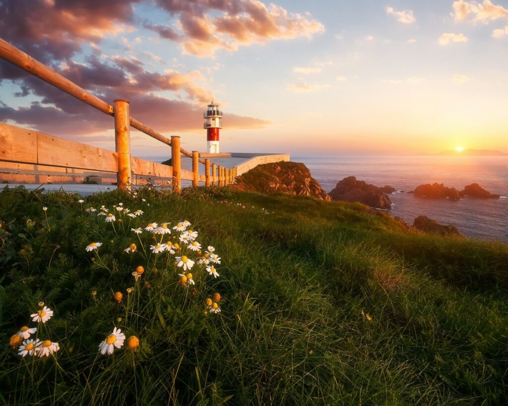 Маяк Ортегал провинция Галисия Испания на скале Сергей Сутковой