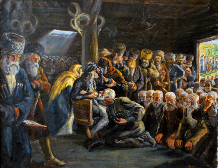 &laquo;Примирение кровников&raquo;, Махарбек Туганов, 1881&ndash;1952. Осетинский художник посвятил этой теме одну из главных своих работ