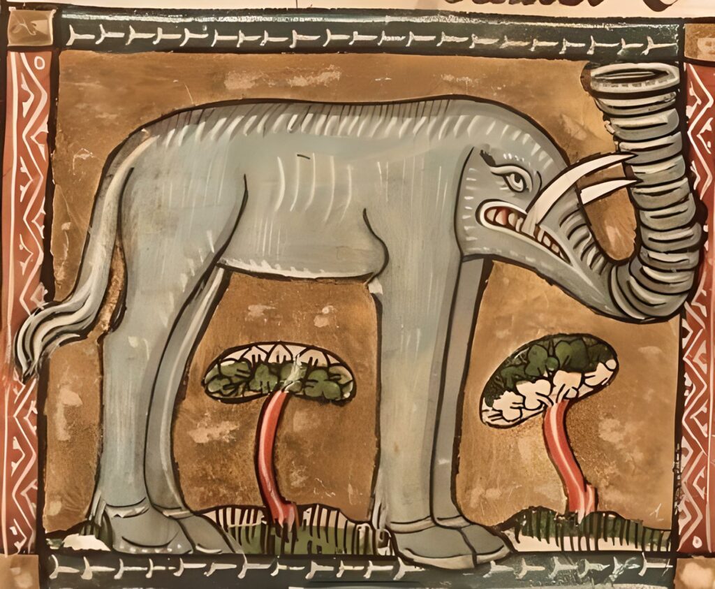 Слон Абу-ль-Аббас в представлении средневекового художника