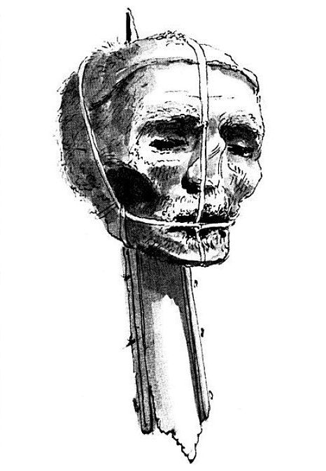 Голова Кромвеля на шесте &mdash; историческая иллюстрация