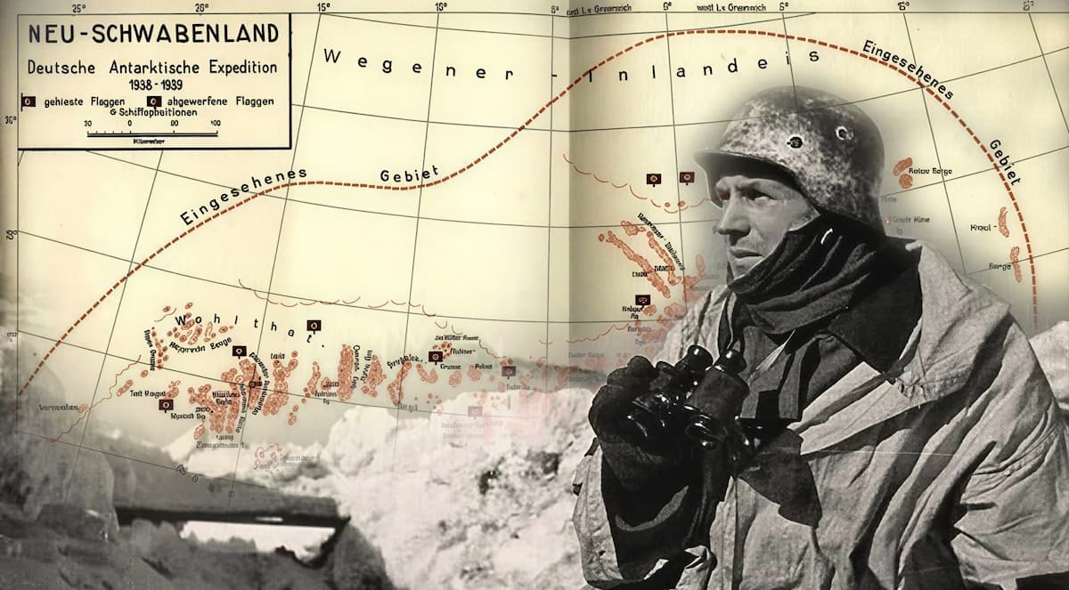 Участники немецкой антарктической экспедиции 1938&ndash;1939 годов на льду