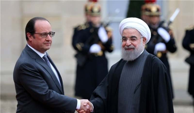 Франсуа Олланд (Fran&ccedil;ois Hollande) с иранским президентом Хасаном Рухани (Hassan Rouhani)
