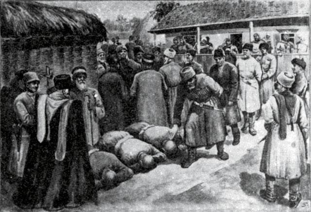 Иллюстрация кавказского обряда примирения кровников. Посредниками выступали уважаемые старейшины
