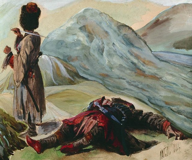 &laquo;Горские типы&raquo;, Лев Лагорио, 1861 год. Художник запечатлел облик горцев в эпоху расцвета адатного права