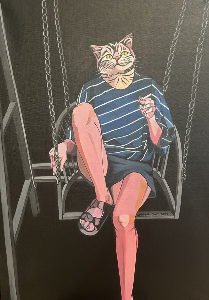 Дебора Сенгль Подруга кошка Мира — портрет с кошкой