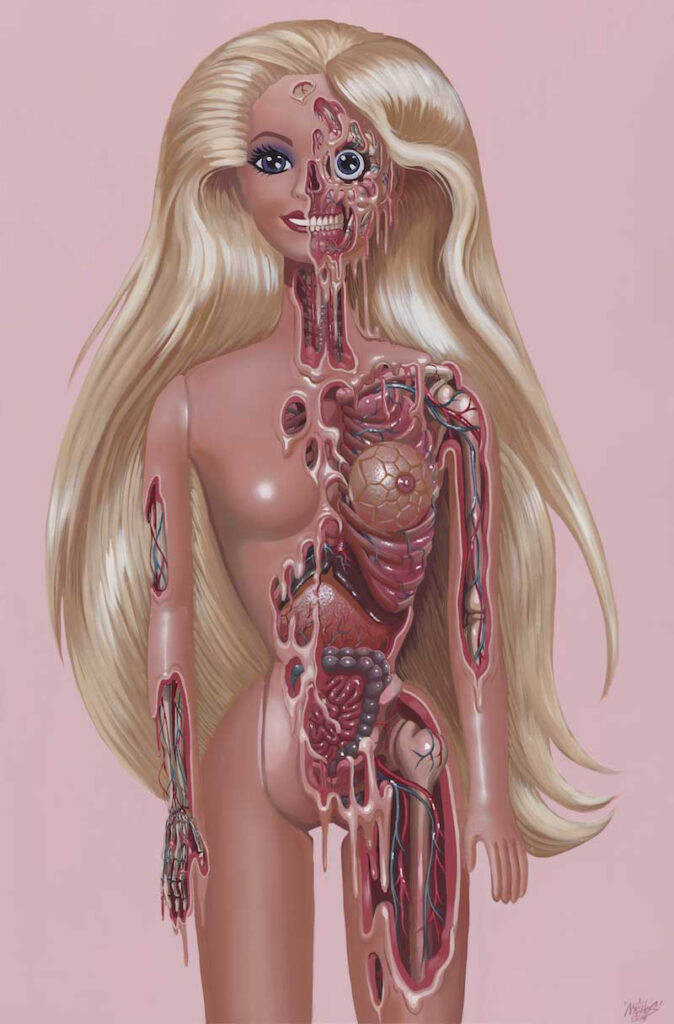 Барби кукла анатомия расплавленное тело граффити Nychos поп-культура