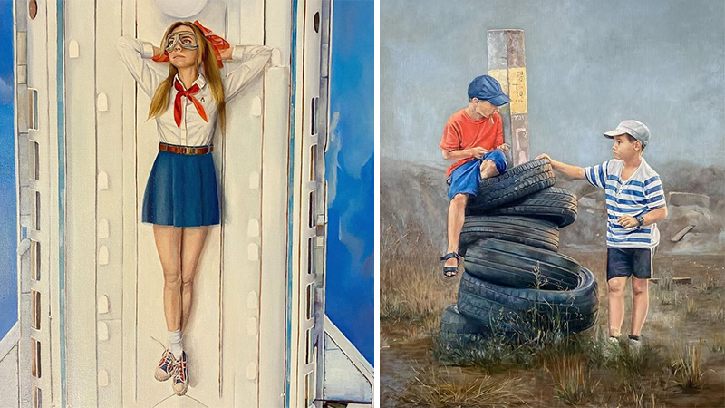 Городской пейзаж Нижнего Новгорода в творчестве Саши Володиной с ноткой ностальгии